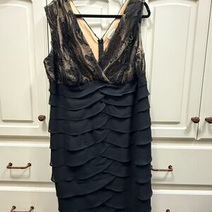 Avenue Black and Gold Backless Dress